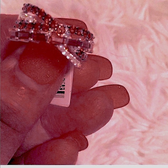 GLISTENING BAND & NATURAL ZIRCON GEMS. - 1 SIZE 8 and 1 SIZE 9 - Picture 3 of 4